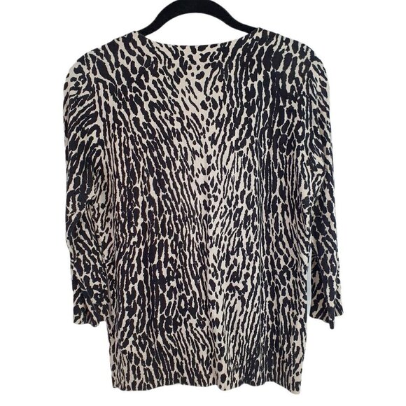 Talbots‎ Animal Print 3/4 Sleeve Sweater Cardigan - Picture 2 of 5